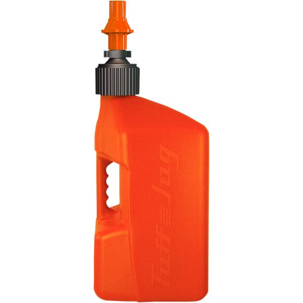 Fuel Cans & Plastics Tuff Jug CONTAINER 10L ORANGE WITH ORANGE QUICK FILL NOZZLE