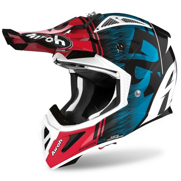 Casti Cross-Enduro Airoh Casca Moto Enduro Aviator Ace Kybon Blue/Red Gloss