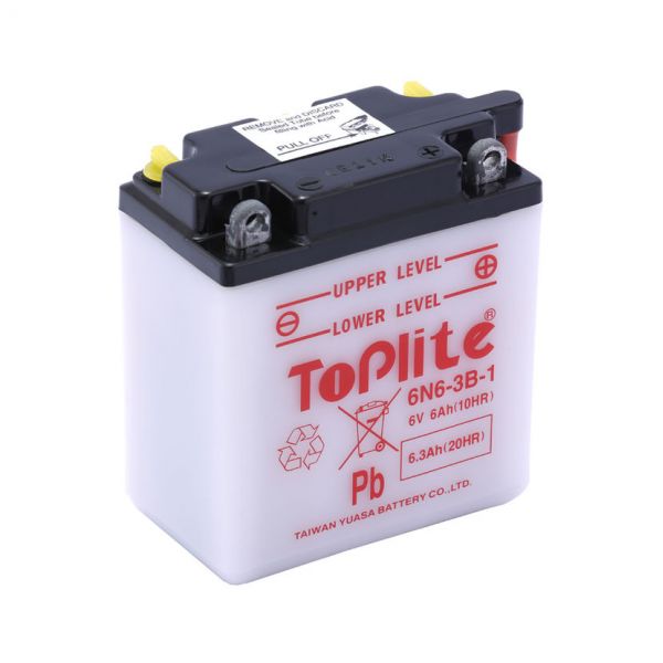  Yuasa Toplite 6N6-3B-1 (CU INTR., NU INCL. ACID)