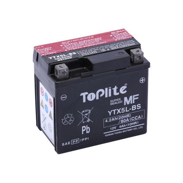  Yuasa Toplite TOPLITE YUASA - YTX5L-BS = YT5L-BS (FARA INTR., INCL. ACID)