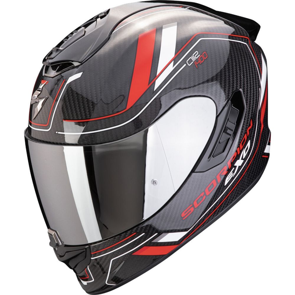 Full-Face Moto Helmet EXO 1400 Evo 2 Carbon Air Mirage Black/Red/White 24
