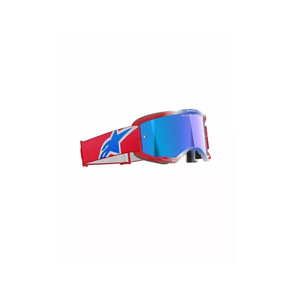 Ochelari Moto MX/Enduro Vision 5 Corp Red/White/Blue/Mirror Blue