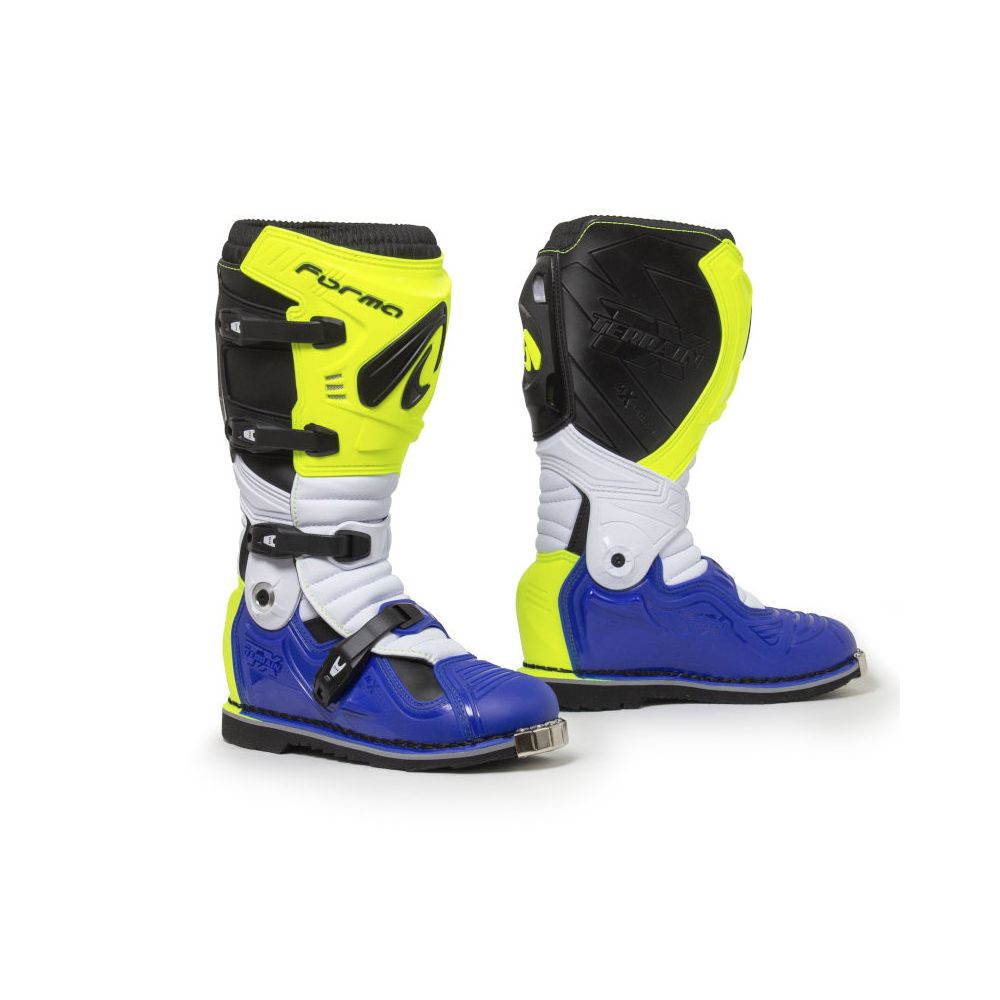 Cizme Moto Enduro Terrain Evolution TX Yellow Fluo/White/Blue