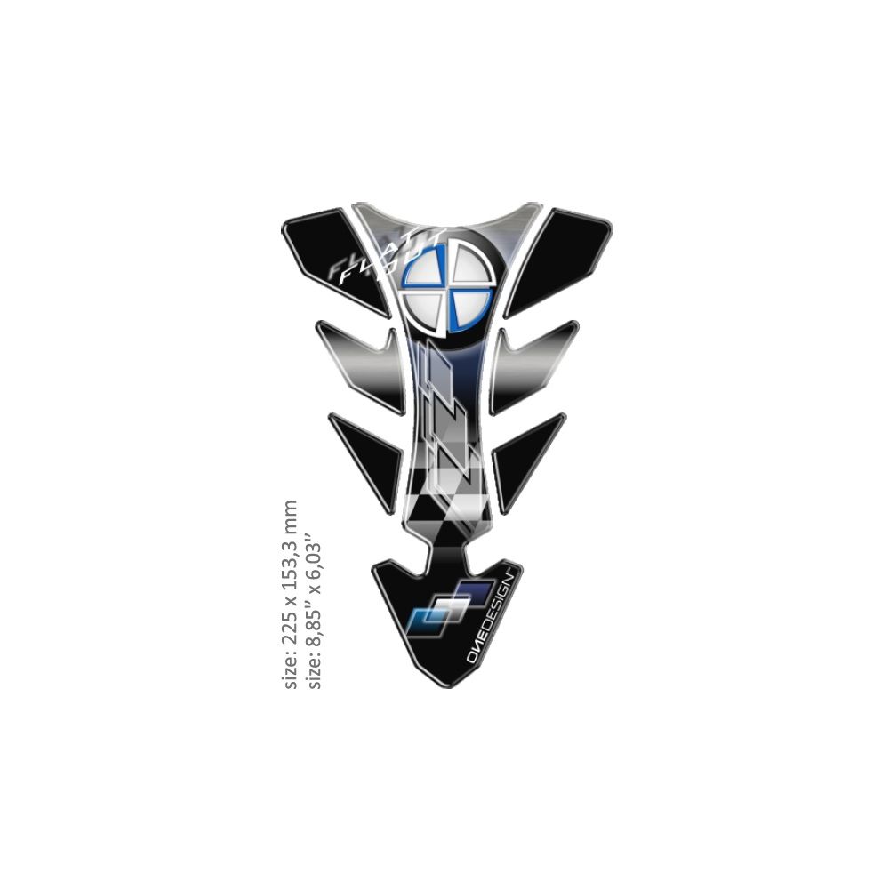 Universal Tank Pad Gloss Black/white/blue/red Bmw Logo Design Multi 43010553