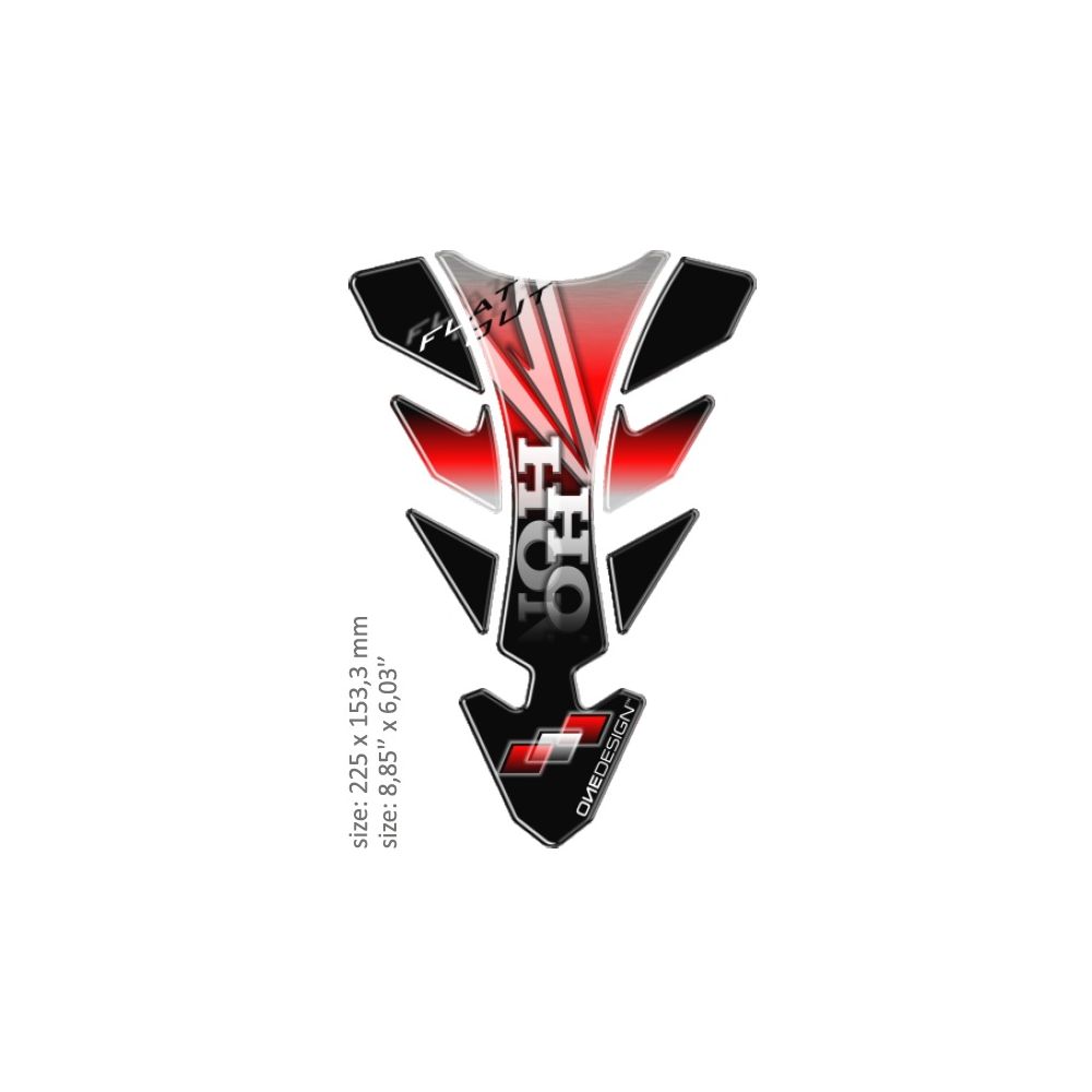 Universal Tank Pad Gloss Black/red/white Yamaha Design Re Multi 43010551
