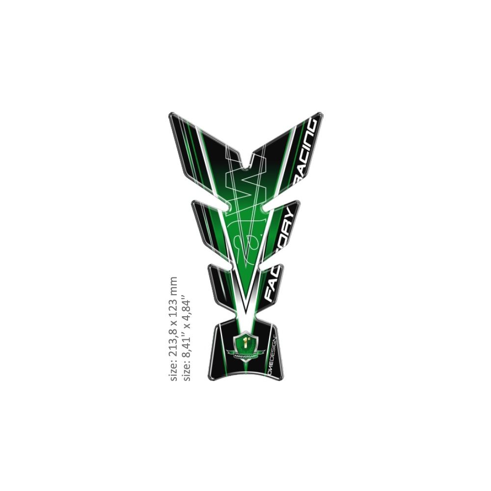 Universal Tank Pad Gloss Green/white/black Resin/polyurethan Multi 43010560