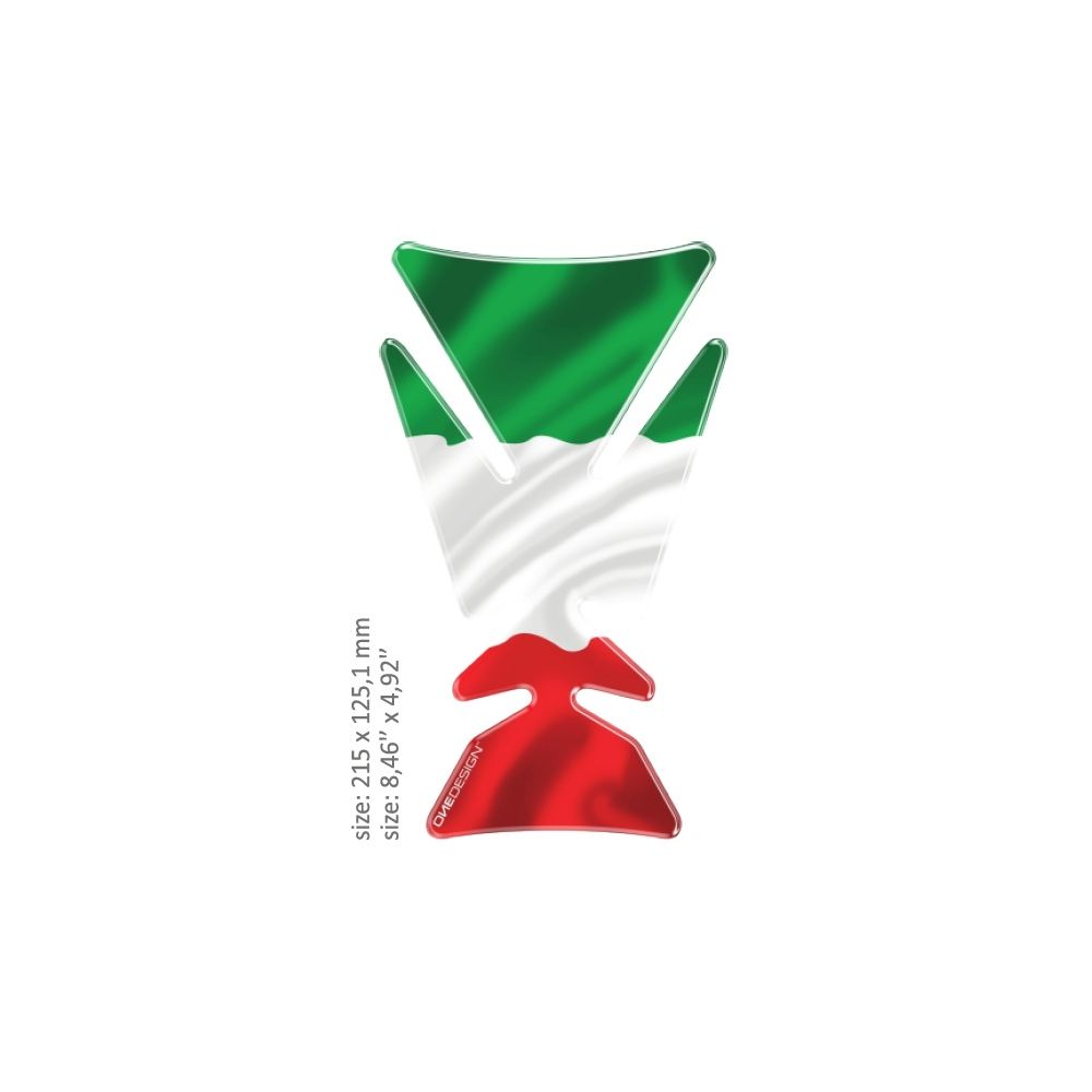 Universal Tank Pad Gloss Green/white/red Italian Flag Design Multi 43010521