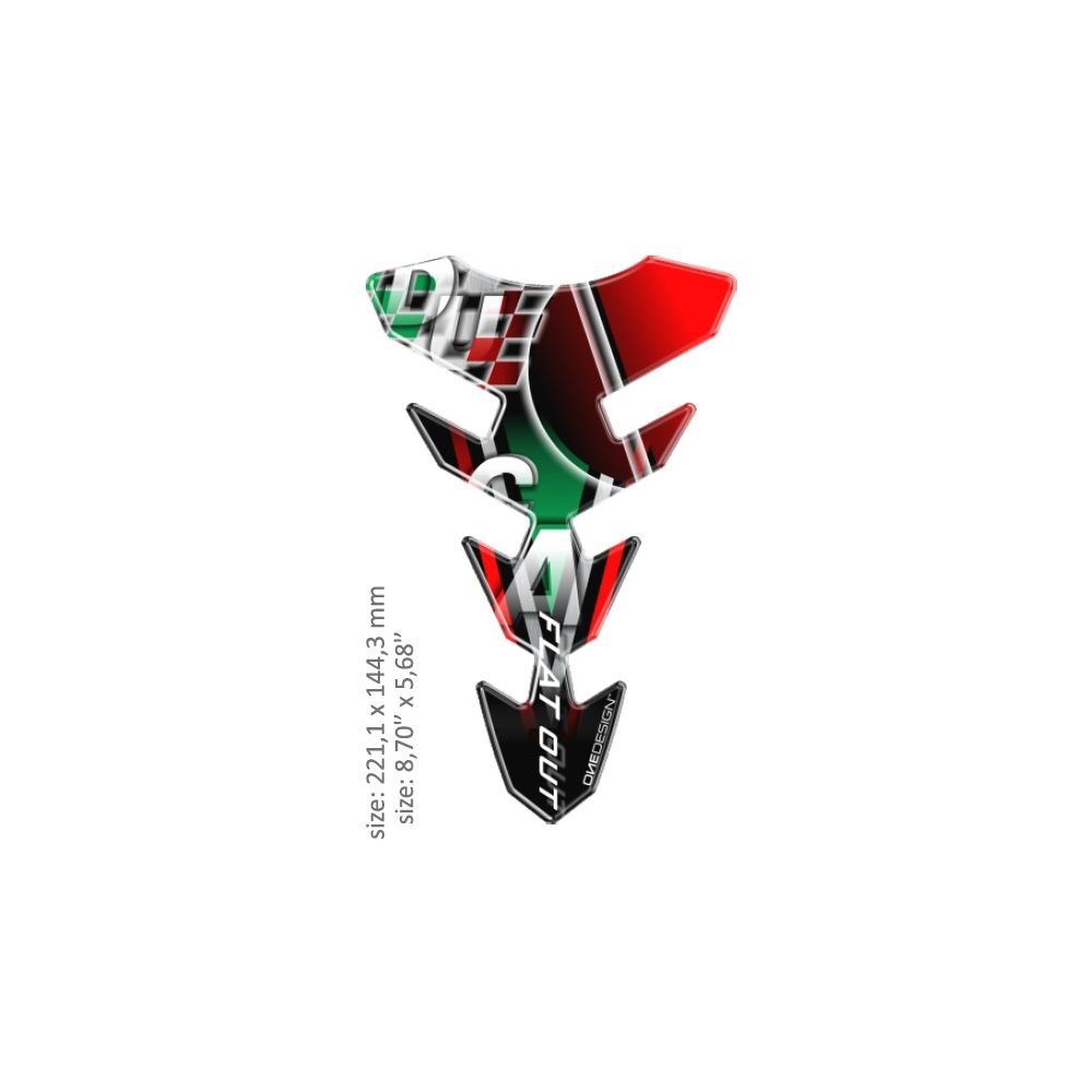 Universal Tank Pad Gloss Red/green/white/black Ducati Design Multi 43010531