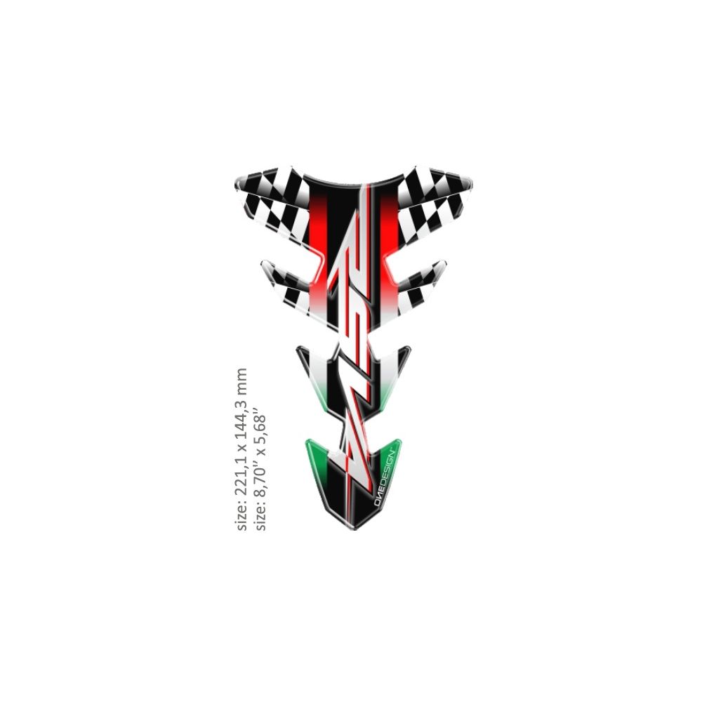 Universal Tank Pad Gloss Red/black/white/green Ducati Design Multi 43010538