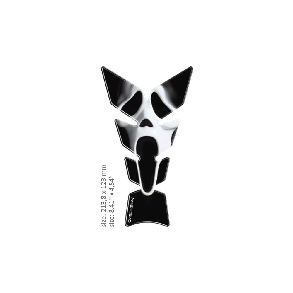 Universal Tank Pad Gloss Black/white Yamaha R1 Design Resin Multi 43010554