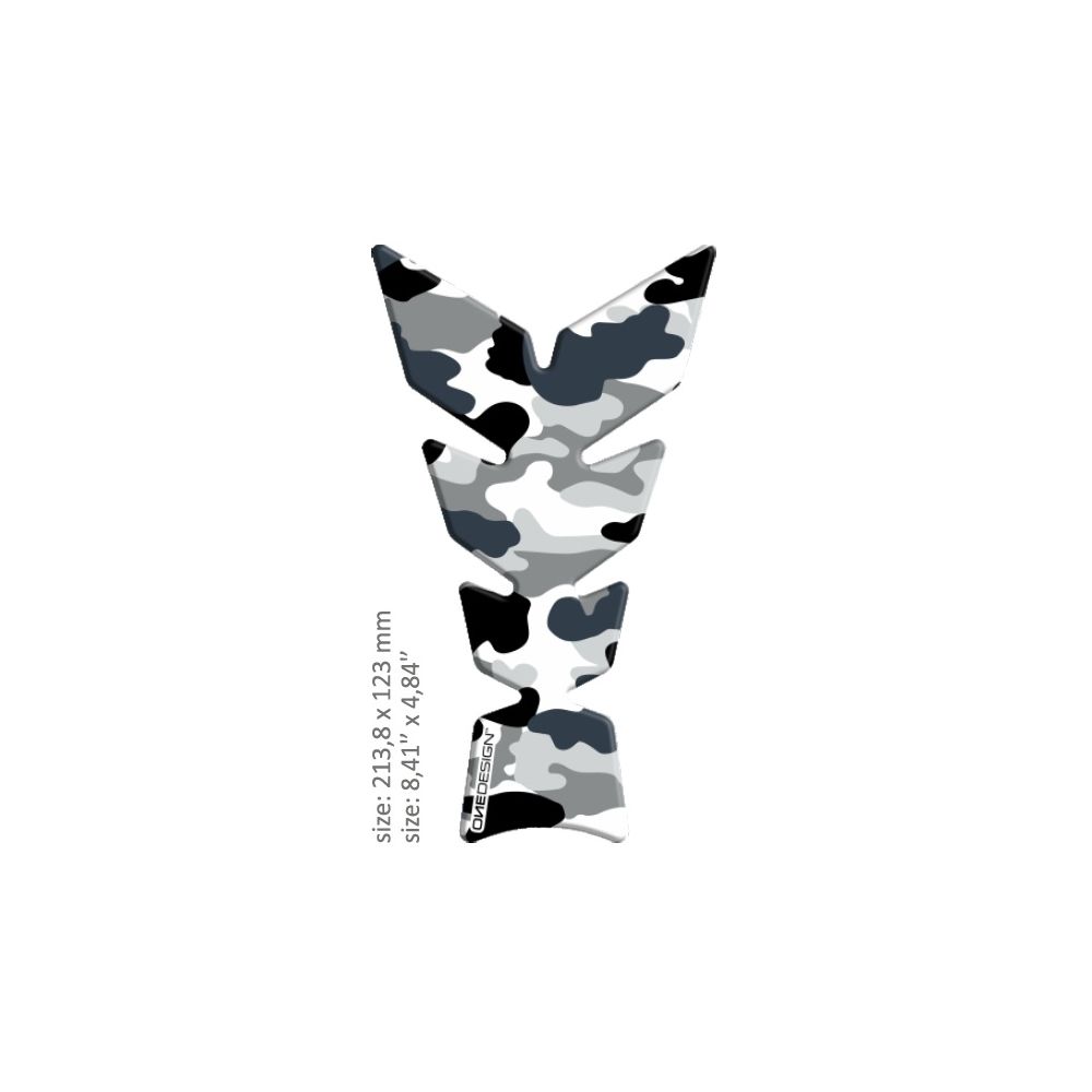 Universal Tank Pad Matt Black/gray/white Camouflage Arctic Design Camouflage	/Multi 43010570