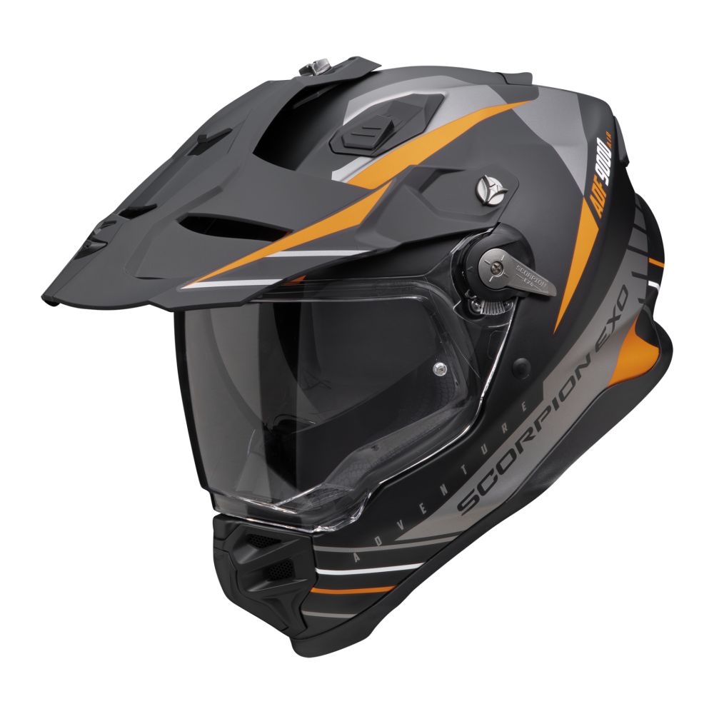 Casca Moto Adventure Adf-9000 Air Feat Matt Black/Silver/Orange 2024