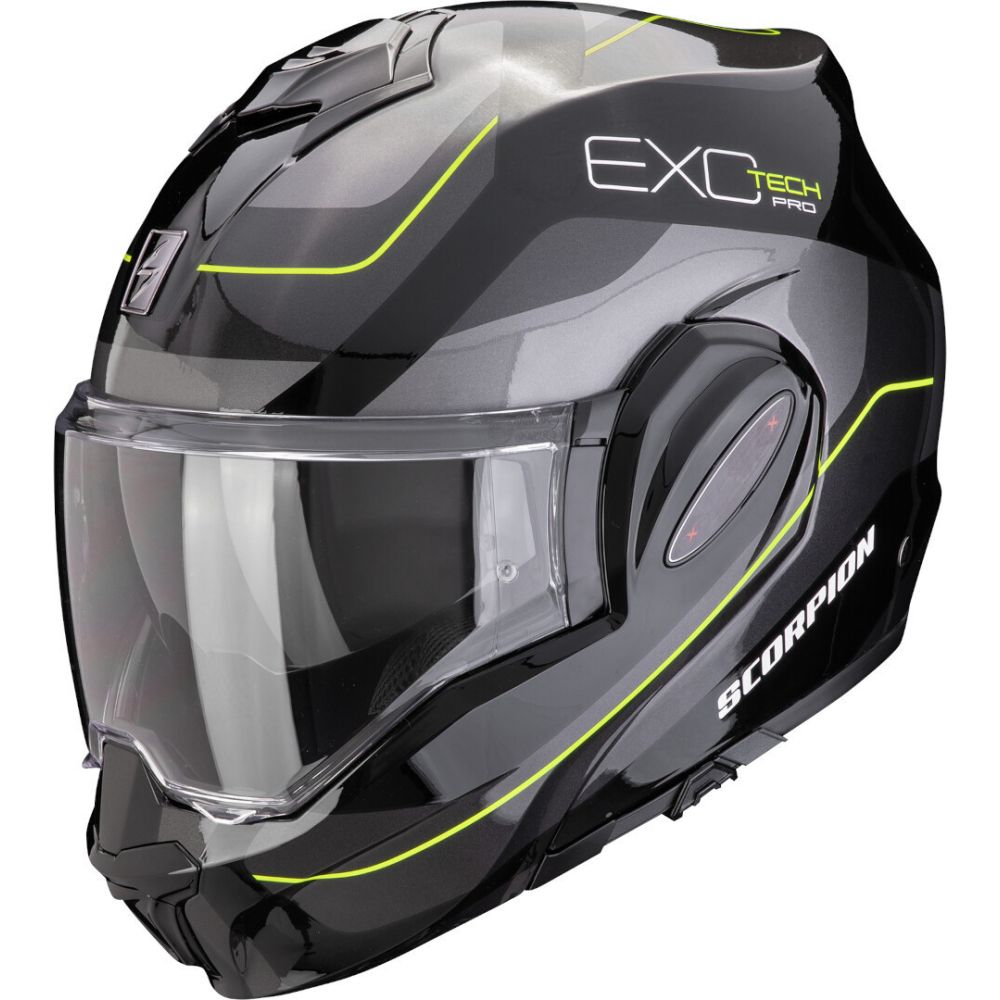 Casca Moto Flip-Up Exo Tech Evo Pro Commuta Black/Silver/Yellow 24