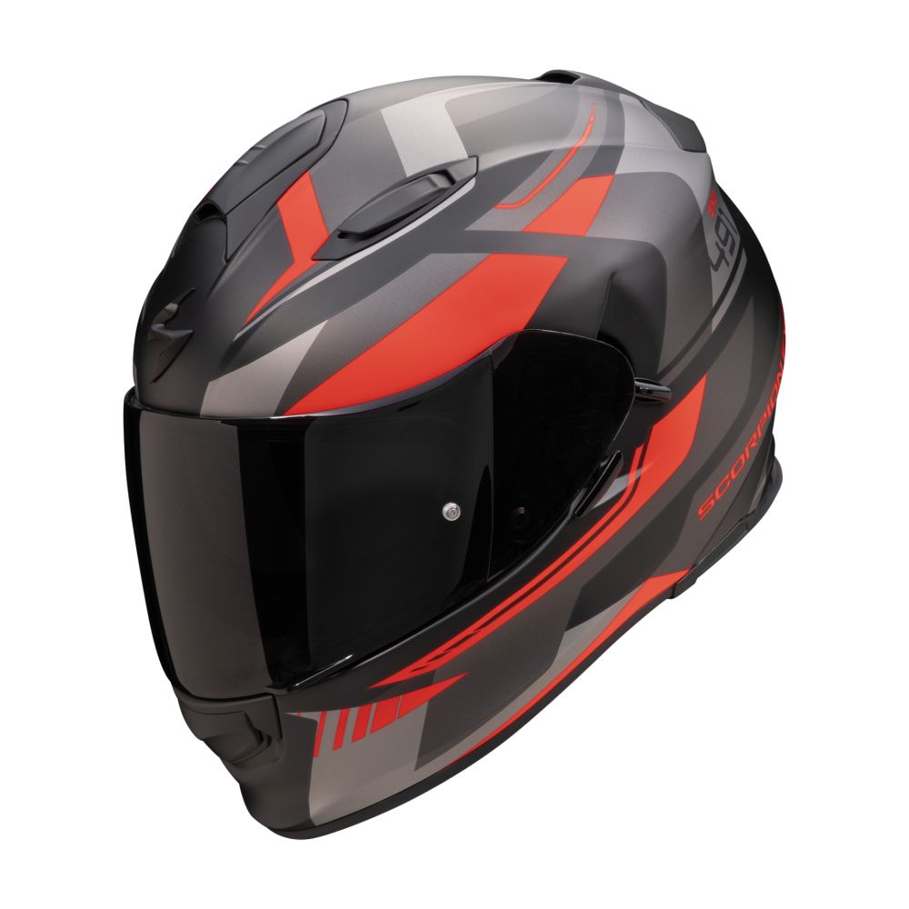 Full-Face Moto Helmet Exo-491 Abilis Black/Silver/Red 2024