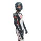 Combinezon Moto Piele Dama Grobnik Perforated 1 PC Black/White/Fluo-Red 23