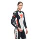 Combinezon Moto Piele Dama Grobnik Perforated 1 PC Black/White/Fluo-Red 23