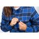 Camasa Dama Clouds Rest Fleece Lined Flannel Mazarine Blue Dress Blues 24